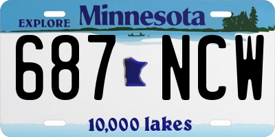 MN license plate 687NCW
