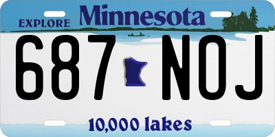 MN license plate 687NOJ