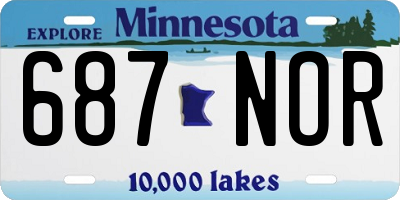 MN license plate 687NOR