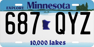 MN license plate 687QYZ