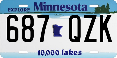 MN license plate 687QZK