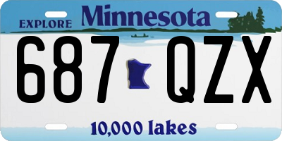 MN license plate 687QZX