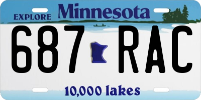 MN license plate 687RAC