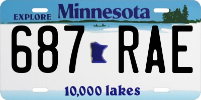 MN license plate 687RAE