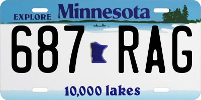 MN license plate 687RAG
