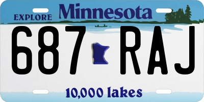 MN license plate 687RAJ
