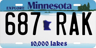 MN license plate 687RAK