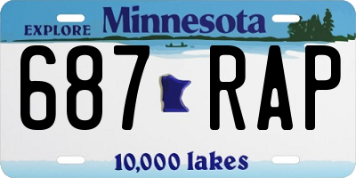 MN license plate 687RAP