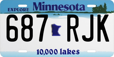 MN license plate 687RJK