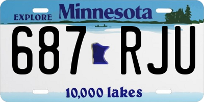 MN license plate 687RJU