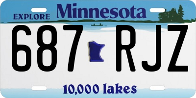 MN license plate 687RJZ