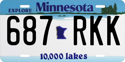 MN license plate 687RKK