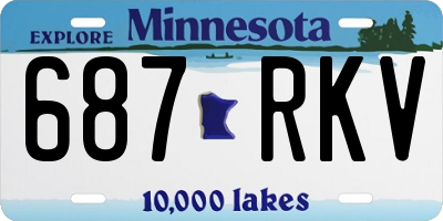 MN license plate 687RKV