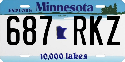 MN license plate 687RKZ