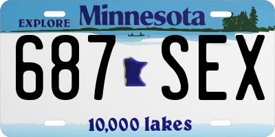 MN license plate 687SEX