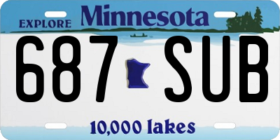 MN license plate 687SUB