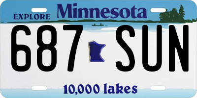 MN license plate 687SUN