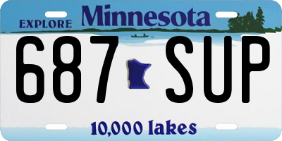 MN license plate 687SUP
