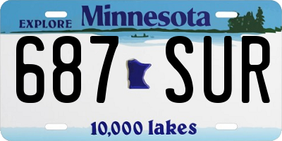 MN license plate 687SUR