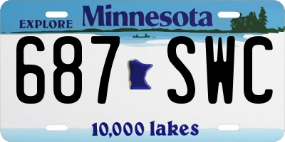 MN license plate 687SWC