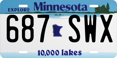 MN license plate 687SWX