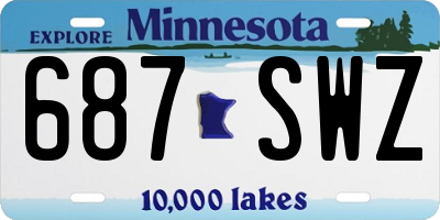 MN license plate 687SWZ