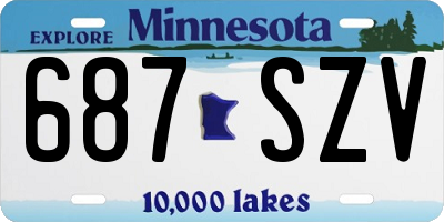 MN license plate 687SZV