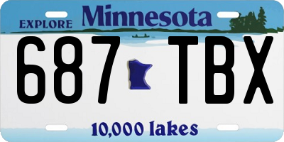 MN license plate 687TBX