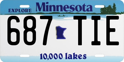 MN license plate 687TIE