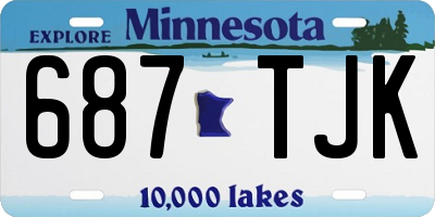 MN license plate 687TJK