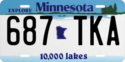 MN license plate 687TKA