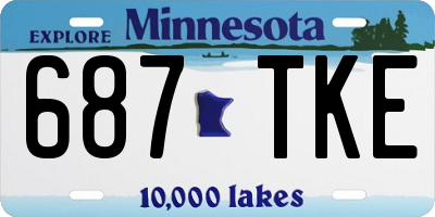 MN license plate 687TKE