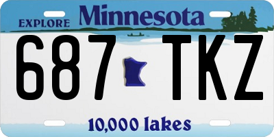 MN license plate 687TKZ