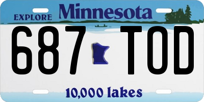 MN license plate 687TOD