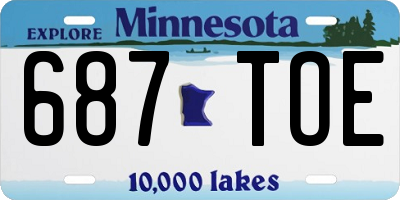 MN license plate 687TOE