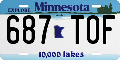 MN license plate 687TOF
