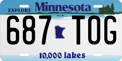MN license plate 687TOG