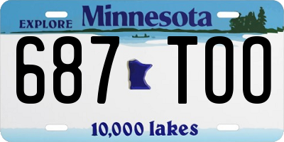 MN license plate 687TOO