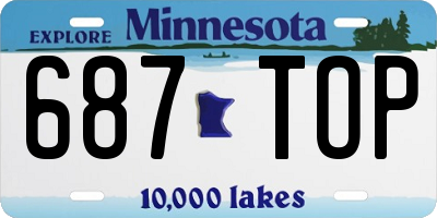 MN license plate 687TOP