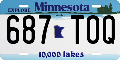 MN license plate 687TOQ
