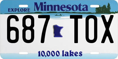 MN license plate 687TOX
