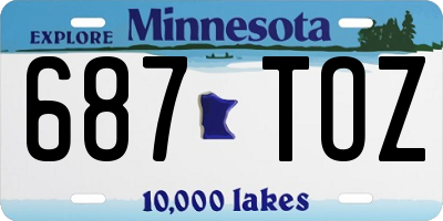 MN license plate 687TOZ