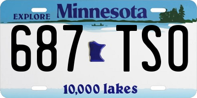 MN license plate 687TSO