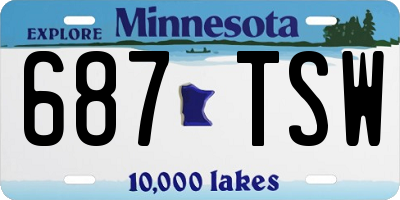 MN license plate 687TSW