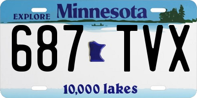 MN license plate 687TVX