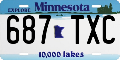 MN license plate 687TXC