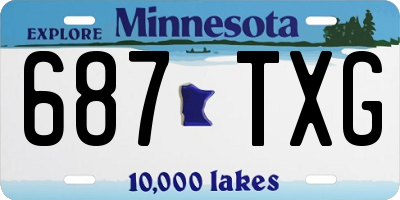MN license plate 687TXG