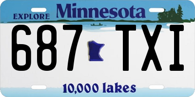 MN license plate 687TXI
