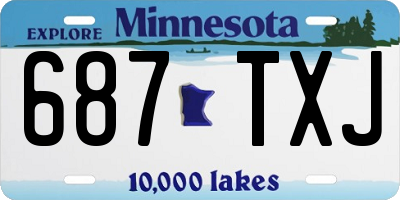 MN license plate 687TXJ