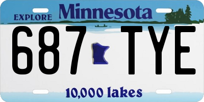 MN license plate 687TYE